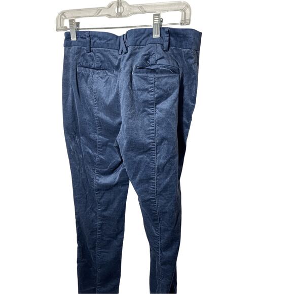 Anthropologie The Essential Slim Velvet Blue Cropped Pants SZ 4 - Picture 6 of 11